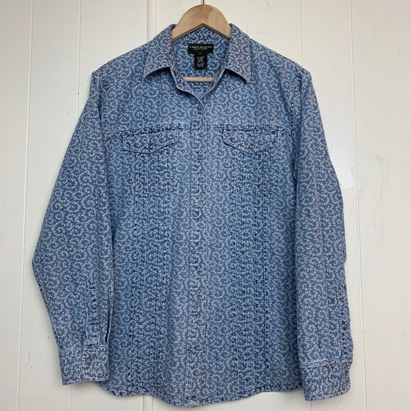 Lauren Jeans Co floral denim shirt snap buttons - Picture 6 of 6